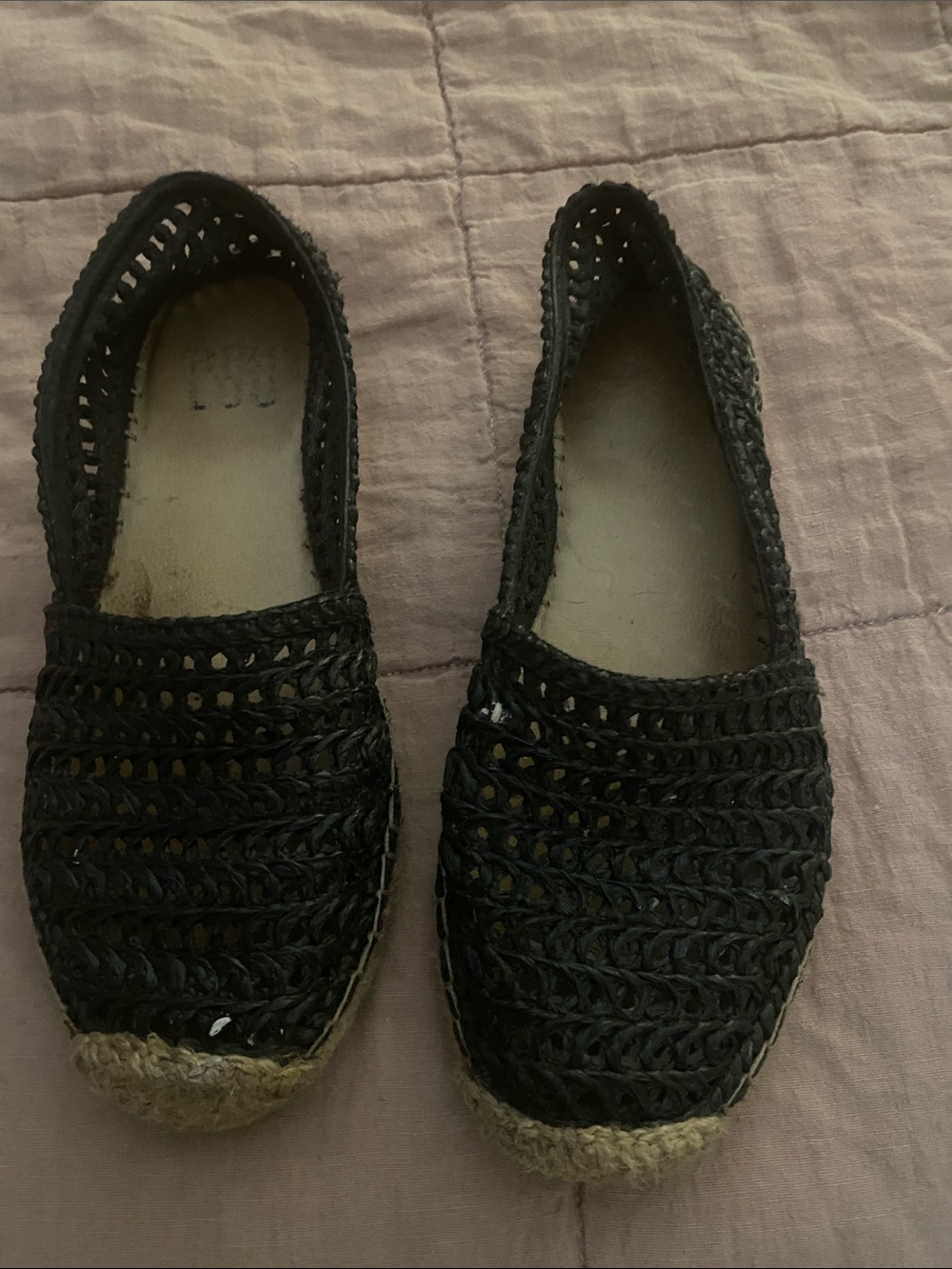 Women's Black Woven Espadrille Flats Anthropologie